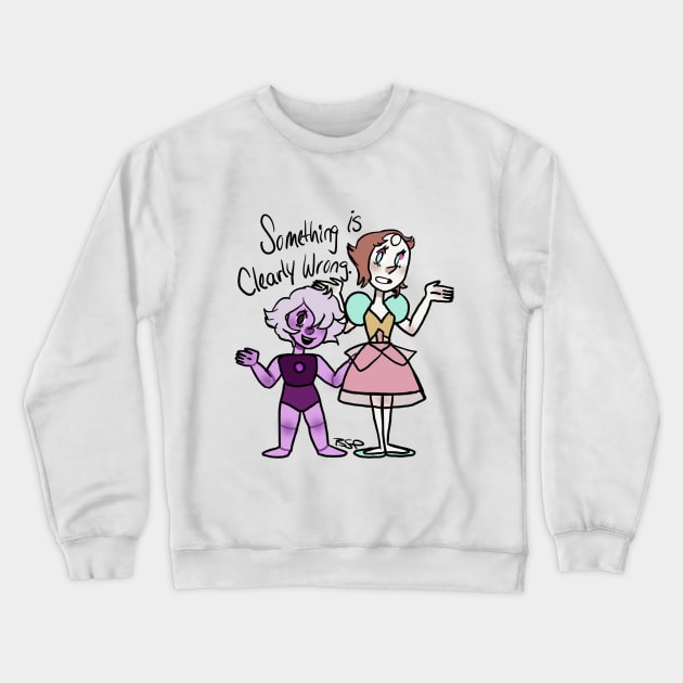 Something is Clearly Wrong Crewneck Sweatshirt by MershadiesArt